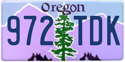 OR license plate 972TDK