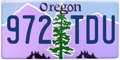 OR license plate 972TDU
