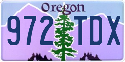 OR license plate 972TDX