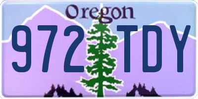 OR license plate 972TDY