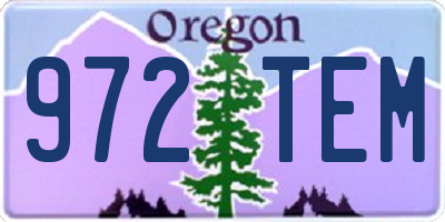 OR license plate 972TEM