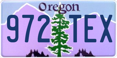 OR license plate 972TEX