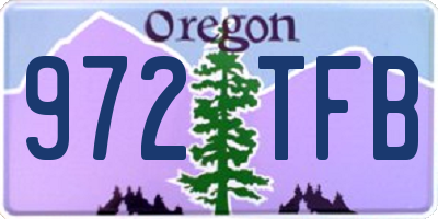 OR license plate 972TFB