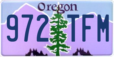OR license plate 972TFM
