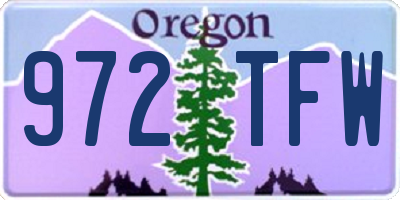 OR license plate 972TFW