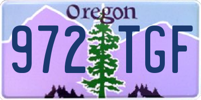 OR license plate 972TGF