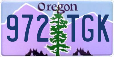 OR license plate 972TGK