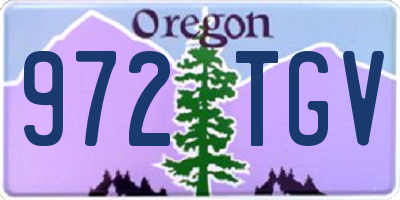 OR license plate 972TGV
