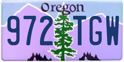 OR license plate 972TGW