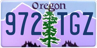 OR license plate 972TGZ