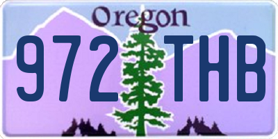 OR license plate 972THB