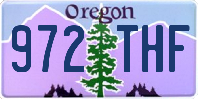 OR license plate 972THF