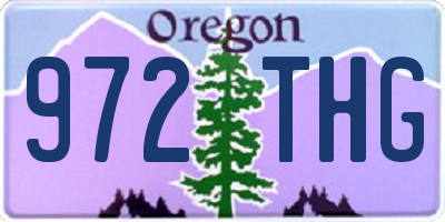 OR license plate 972THG