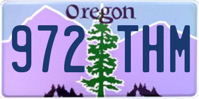 OR license plate 972THM