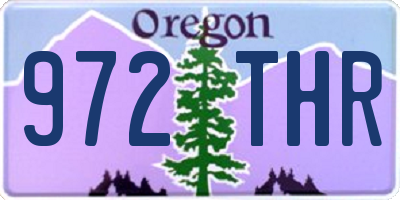 OR license plate 972THR