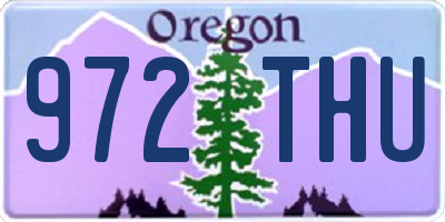 OR license plate 972THU