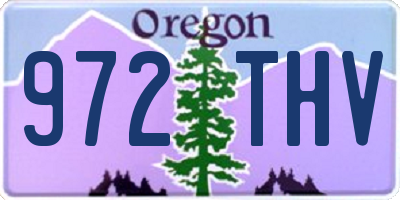 OR license plate 972THV