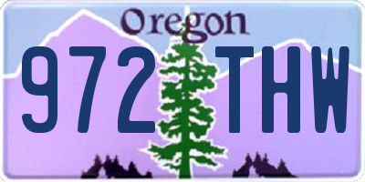 OR license plate 972THW