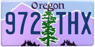 OR license plate 972THX