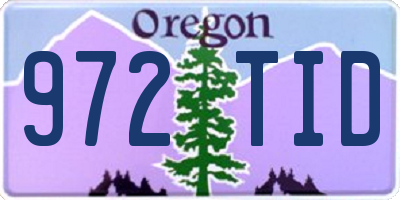 OR license plate 972TID