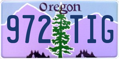 OR license plate 972TIG
