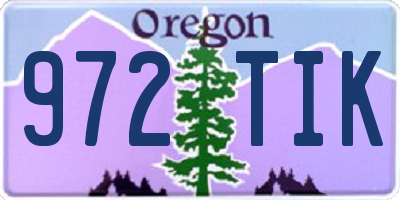 OR license plate 972TIK