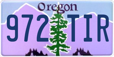 OR license plate 972TIR
