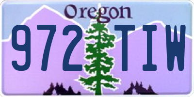 OR license plate 972TIW