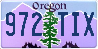 OR license plate 972TIX
