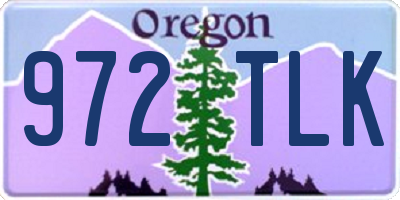 OR license plate 972TLK