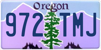 OR license plate 972TMJ