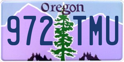 OR license plate 972TMU