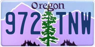 OR license plate 972TNW