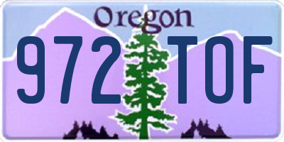 OR license plate 972TOF