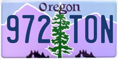 OR license plate 972TON