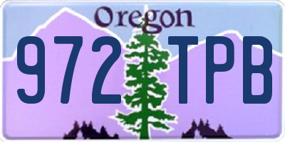 OR license plate 972TPB