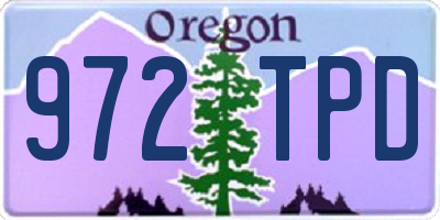 OR license plate 972TPD