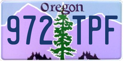 OR license plate 972TPF