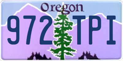 OR license plate 972TPI