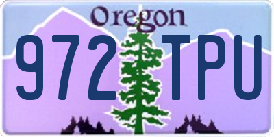 OR license plate 972TPU
