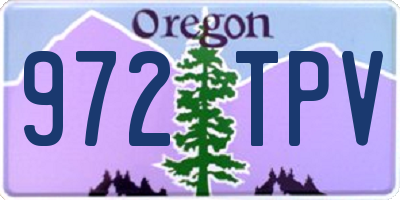OR license plate 972TPV