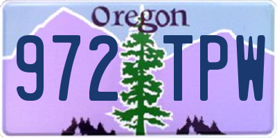 OR license plate 972TPW