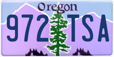 OR license plate 972TSA
