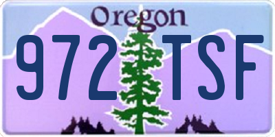 OR license plate 972TSF