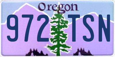 OR license plate 972TSN