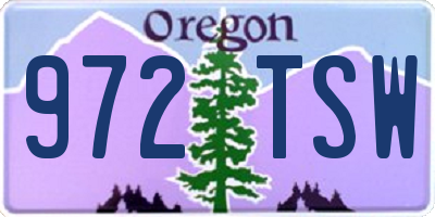 OR license plate 972TSW