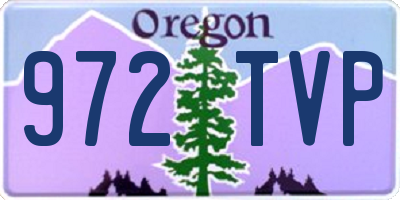 OR license plate 972TVP