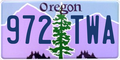 OR license plate 972TWA