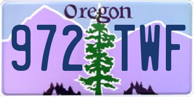 OR license plate 972TWF