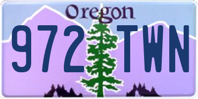 OR license plate 972TWN